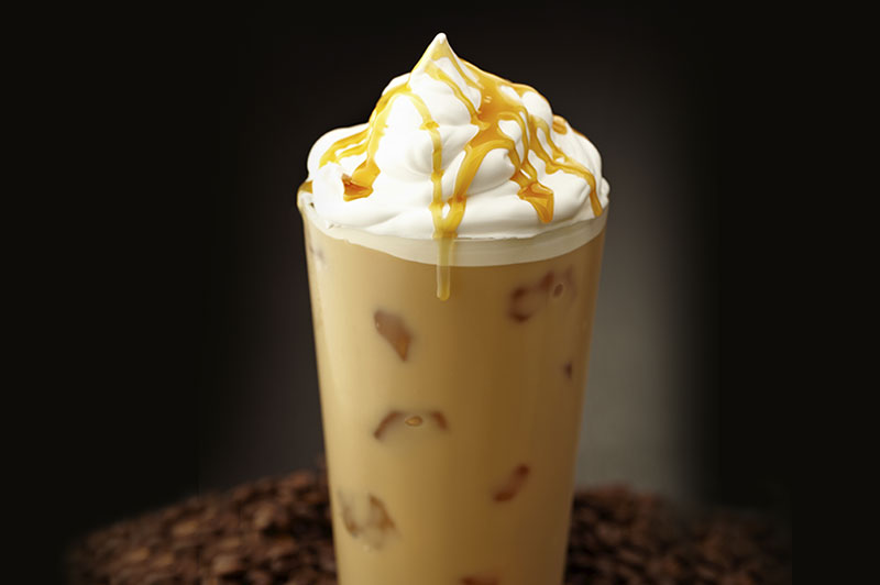 Iced caramel latte